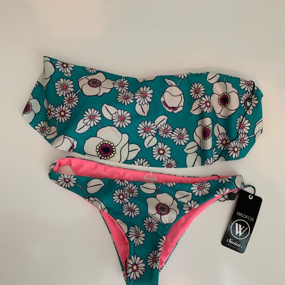 Wildfox Emerald‎ Sixties Floral Flutter Bikini Set - Picture 4 of 6
